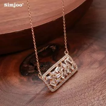 SIMJOO Стильное ожерелье с цирконом, креативное ожерелье из розового золота