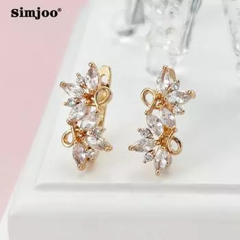 SIMJOO Стильные серьги с цирконом, полые серьги простого дизайна для женщин
