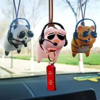 Симпатичная панда/свинья/тигр автомобильный кулон авто зеркало заднего вида подвески качели свинья кош украшения интерьера аксессуары креативные H