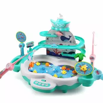 Симпатичная рыбалка из камня 2 в 1, обучающая игра на воде, магнитная рыбалка, настольная игра для помещений, универсальная для мужчин и детского сада, подарок на день рождения, игрушка, синий
