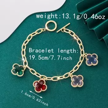 Simple and Personalized Clover Four-Leaf Clover Bracelet Niche Design Fashionable and Exquisite Hand Jewelry Female Forest Style Fairy Spirit