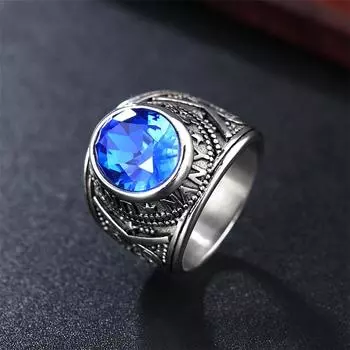 Simple and Stylish Men s Ring with Gemstone Inlay and Personalized Personality 7