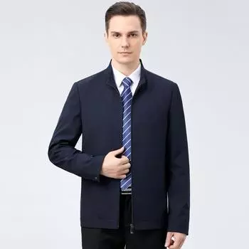 Simple and versatile cadre clothing, autumn short business casual dad clothing, stand-up collar jacket for young and middle-aged people 170