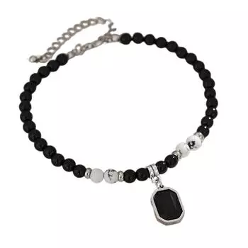 Simple Beaded Foot Chain Anklet Delicate Stone Pendant Anklet Bracelet Ornament Ankle Bracelet for Women and Girls C