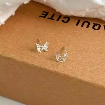 Simple Bow Moon Earrings Feminine Niche Design Fashion Earrings