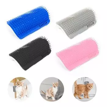 Simple For Cats And Dogs Rubbing Self-combing Brush Suitable Durable Cat Massage Brush Space-saving Design Pet Grooming Brush Wall Corner розовый