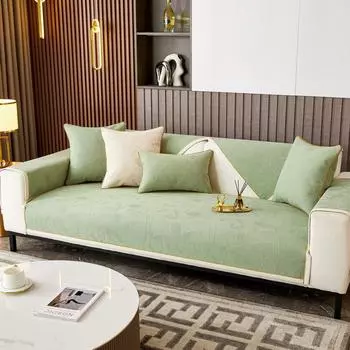 Simple High-end Leather Non-slip Sofa Cushion Chenille Leaves Four Seasons Universal Cover Sofa Cushion Modern 70x70