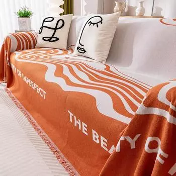 Simple Ins Style Sofa Slipcover Full Cover Towel Chenille Four Seasons Universal All-Inclusive Sofa Cover Universal Cover Non-Slip 180*130cm