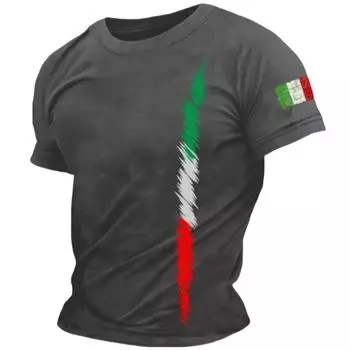 Simple Italia Flag Graphics T-shirts Summer Fashion Short Sleeve O Neck 3D Printed Top Casual Streetwear Oversized Men s T-shirts 6XL