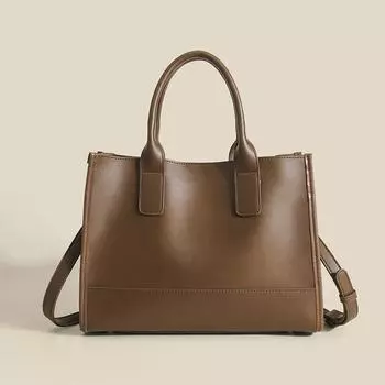 Simple Large Capacity Tote Bag Female Spring and Summer All-in-one Handbag Commuter Bag Crossbody Bag Foreign Style коричневый