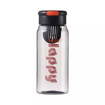 Simple letter water cup with tea leak portable plastic water cup silicone hand to improve appearance direct drinking cup space cup 700ml