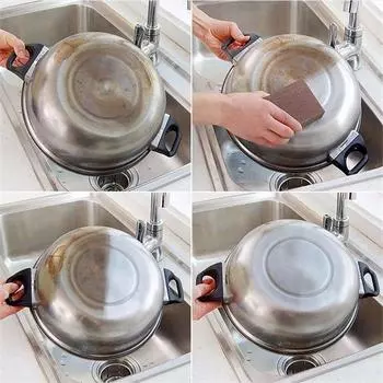Simple Magic Nano Emery Focal Stains Clean Oil Stain Sponges Brown Black комплект для удаления пятен высокой плотности для мытья посуды и удаления ржавчины 1 шт. Новая кухня 1pc коричневый