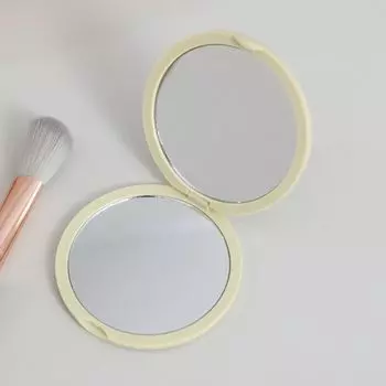 Simple Mini Hand-Held Mirror Double-Sided Folding Make-Up Mirror Portable Plastic Pocket Mirror Student