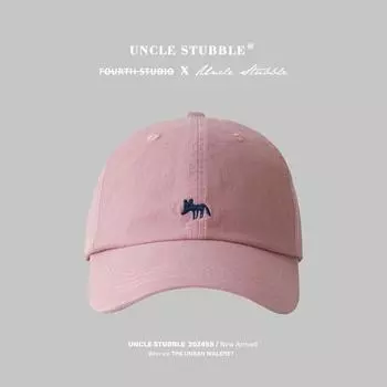 Simple Shaped Fox Embroidered Solid Color Neutral Casual Baseball Cap Sun Hat