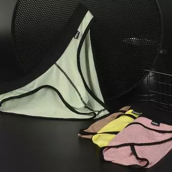 Simple Soft Letter Modal Underpants Underwear Men Thong Screw Thread Panties U Convex Sexy Briefs M