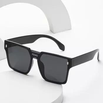 Simple Style Cool One-Piece Sunglasses Men S Large Frame Square Street Shot Glasses Women S Personality Trendy Sunglasses