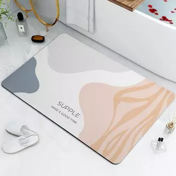 Simple Wind Diatom Mud Mat Bathroom Non-slip Mat Household Bathroom Door Absorbent Quick Drying Porch Household Foot Mat 40 * 60cm (diatom mud)