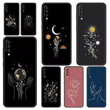 Simplicity line Art sun moon чехол для Samsung A24 A12 A14 A32 A50 A70 A20E A20S A10S A22 A30 A40 A34 A54 A42 A52 5G A04s чехол Samsung A52 5G
