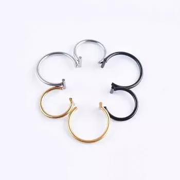 Simplicity Medical Titanium стальные кольца для губ, кольцо для носа 1 шт., зажим для тела, зажим для рта, поддельное пирсинговое украшение для тела 1.0*8mm серебряный