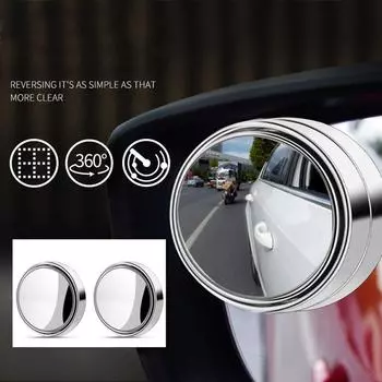 Simplicity Vehicle Parking Universal Blind Spot Mirror Wide-angle 360 Degree HD For Car Adjustable Mirrors Reverse Convex Mirror Rimless Car Rearview Frameless