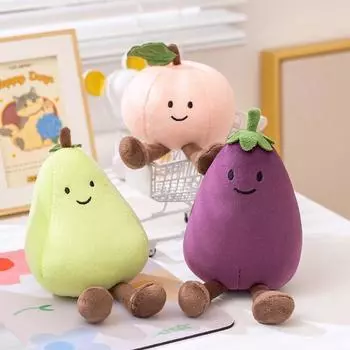 Simulated Fruits and Vegetables Dolls Plush Toys Dolls Eggplant Banana Peach Peach Doll Shooting Props Gifts 23*17cm