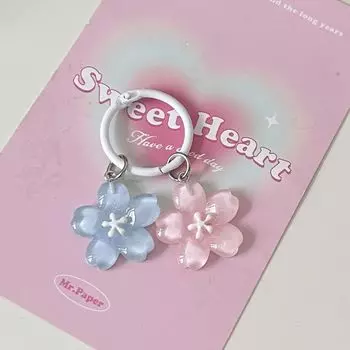 Simulated Jelly Sakura Pendant Keyring Translucent Flower Doll Pendant Backpack Decor style 1