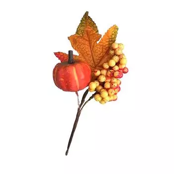 Simulated Maple Leaf Pumpkin Decorative Autumn Pumpkin Berries for Photo Props Table Centerpiece Halloween Festival Vases оранжевый