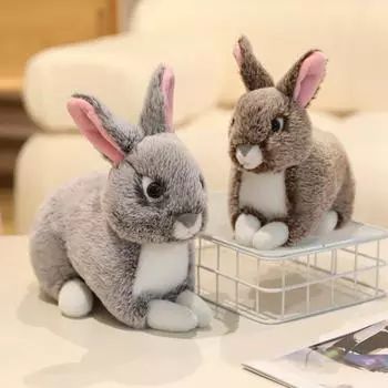 Simulated Rabbit Plush Toy Pose Hare Doll Little Rabbit Doll Girl Sleeping on Bed New Product 20*20cm