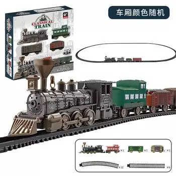 Simulation Electric Classical Track Train Diy Assembly Small Train Toy Model Set, Children S Gift