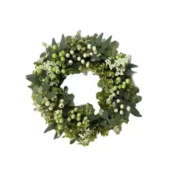 Simulation Leaf Berry Wreath Rattan Ring Door Hanging Home Decorations One Size