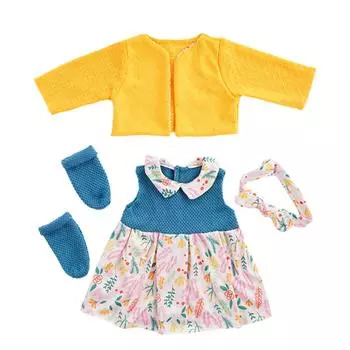 Simulation Toy Clothes Cute Doll Clothes Crochet Amigurumis Knitted Toys Skirt Clothes Doll App A4K9 yellow flowerblue-1pcs