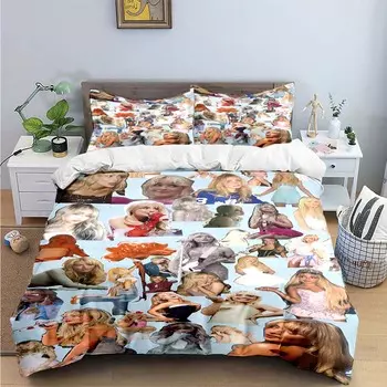 Singer Girls S-Sabrina Carp Print Комплекты постельного белья Изысканный комплект постельного белья Пододеяльник Постельное белье Комплект постельного белья Роскошный подарок EU Twin 135x200cm