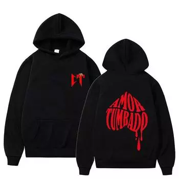 Singer Natanael Cano Red CT Sloth Print Hoodies Women Casual Loose Hoody Hip Hop Oversized Double Side Clothes Y2k Sweatshirts L