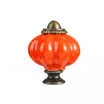 Single Hole Ceramic Pumpkin Handle Round Door Pull Handles Retro Cabinet Knob Bookcase Style13