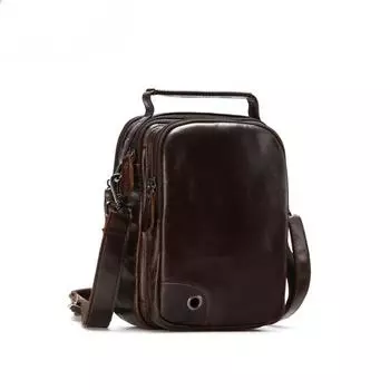 Single-shoulder Bag Outdoor Casual Commuting Men s Crossbody Bag Cowhide Genuine Leather Bag Men s Bag кофейный