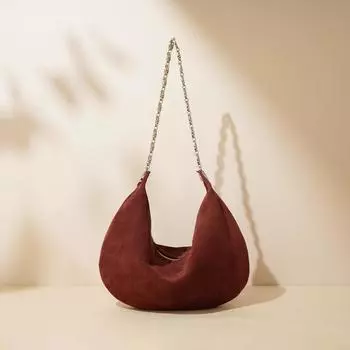 Single-shoulder Underarm Bag, Matte Leather Chain Tote Bag with Texture, Crossbody Women s Bag Minimalist чёрный