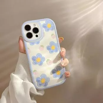 Синий чехол с 3d цветком для Iphone X Xr Xsmax 8 7 Plus 13 12 11 Pro Max Mini, милый мультяшный силиконовый мягкий чехол для телефона for iphone XR