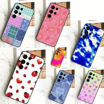 Синий чехол Tie Dye Groovy Shroom Patchwork для Samsung Galaxy S24 S23 S22 Ultra S20 S21 FE Note 20 S8 S9 S10 Note 10 Plus Cover Galaxy S20