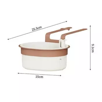 Sink Drain Basket Hanging Bag Kitchen Sponge Storage Shelf Faucet Drain Hanging Basket Free Punching Pool Side Rack белый