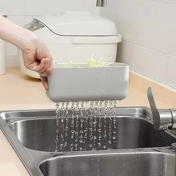 Sink Strainer Filter Basket Waste Leftovers Catcher Fruit Drainer Sponge Storage Rack Hanging Shelf Long серый