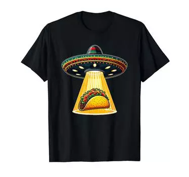 Синко де Майо НЛО Taco Beam - футболка чёрный