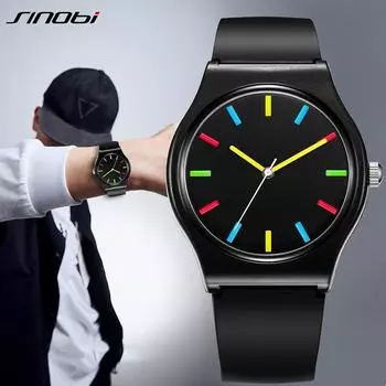 SINOBI модные мужские спортивные часы красочный дизайн мужские кварцевые наручные часы оригинальные мужские лучшие подарки часы оранжевый