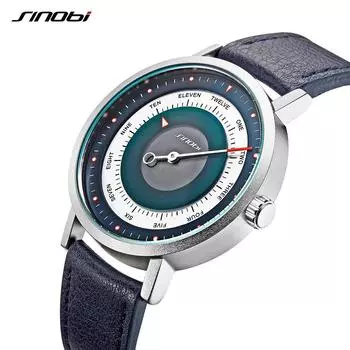 SINOBI популярные модные мужские креативные спортивные часы, мужские часы, повседневные военные светящиеся водонепроницаемые кварцевые наручные часы серебряный