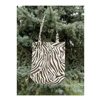 Синяя тканевая сумка Fimu Coffee Zebra