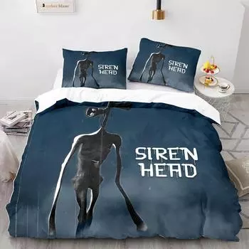 Siren Head Bedding Set for Kids and Adults, Duvet Cover, Pillowcase, Twin, Queen Size, Bed, Home Textile, Boys, Girls,Adult 135X200cm-2pcs