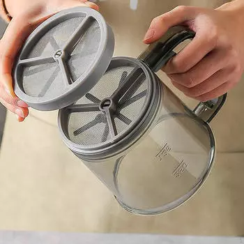 Сито для выпечки муки, чашка, портативные фильтры с мелкой сеткой, домашний инструмент для Double Layer