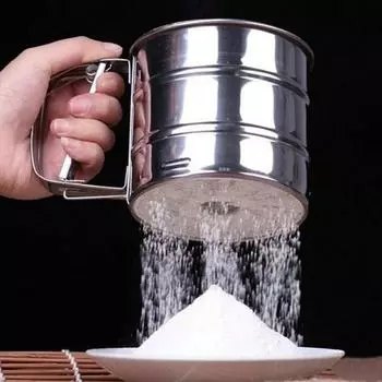 Сито из нержавеющей стали для муки, сетка для порошка, кухонный гаджет для тортов, просеянный вручную сахарный сито для выпечки