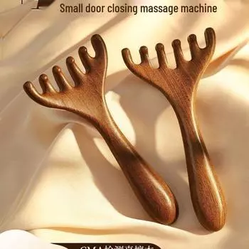 Six-Claw Head Massager: Antler Comb for Meridians Therapy & Lymphatic Gua Sha.