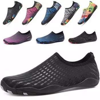 Sixspace Marine Shoes Водная обувь Амфибийная акваобувь для сноркелинга Пляжная обувь Легкая дышащая Йога Серфинг унисекс Черный 26 см