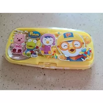 СК Корп. Набор ложек и вилок Pororo, разные цвета, ложка + вилка + футляр